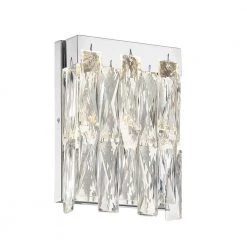 Curio 1-Light Chrome LED Wall Sconce with Clear Beveled Crystal by George Kovacs