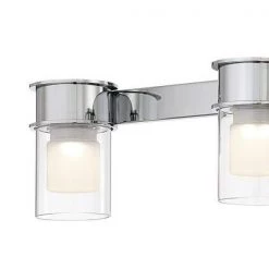 Herald Square 30 in. 4-Light Chrome LED Vanity Light with Clear and Frosted Glass Shades by George Kovacs 11 Herald Square 30 in. 4-Light Chrome LED Vanity Light with Clear and Frosted Glass Shades by George Kovacs -ETi Sales chrome george kovacs vanity lighting p5414 077 l 4f 1000
