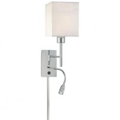 George's Reading Room 1-Light Chrome Wall Sconce by George Kovacs