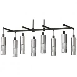 8-Light Coal and Brushed Nickel Island Chandelier Grid with Steel Shades by George Kovacs -ETi Sales coal and brushed nickel george kovacs chandeliers p1598 691 4f 1000