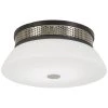 Tauten 12 in. 1-Light Coal and Brushed Nickel LED Flush Mount with Etched Opal Glass Shade by George Kovacs