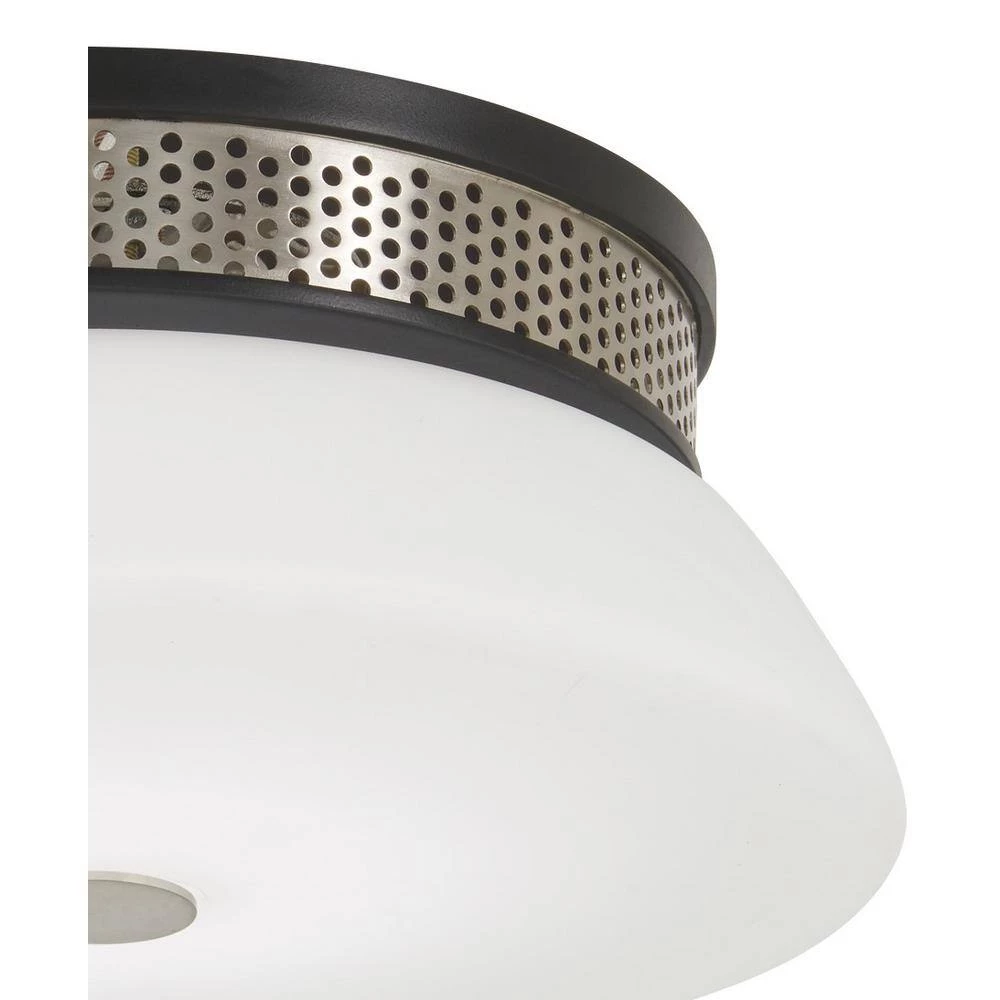 Tauten 12 in. 1-Light Coal and Brushed Nickel LED Flush Mount with Etched Opal Glass Shade by George Kovacs 2 Tauten 12 in. 1-Light Coal and Brushed Nickel LED Flush Mount with Etched Opal Glass Shade by George Kovacs - Image 2