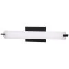 Tube 6.5 in. Coal Black LED Vanity Light Bar with Cased Etched Opal Glass Shade by George Kovacs