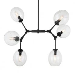 Nexpo 6-Light Coal Cluster Pendant Light with Clear Glass Shades by George Kovacs