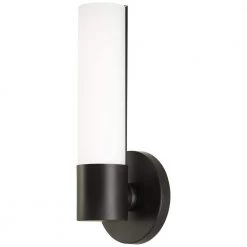 Saber II 1-Light Coal LED Wall Sconce with Etched Opal Glass Shade by George Kovacs