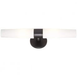 Saber II 2-Light Coal LED Wall Sconce with Cased Etched Opal Glass Shade by George Kovacs