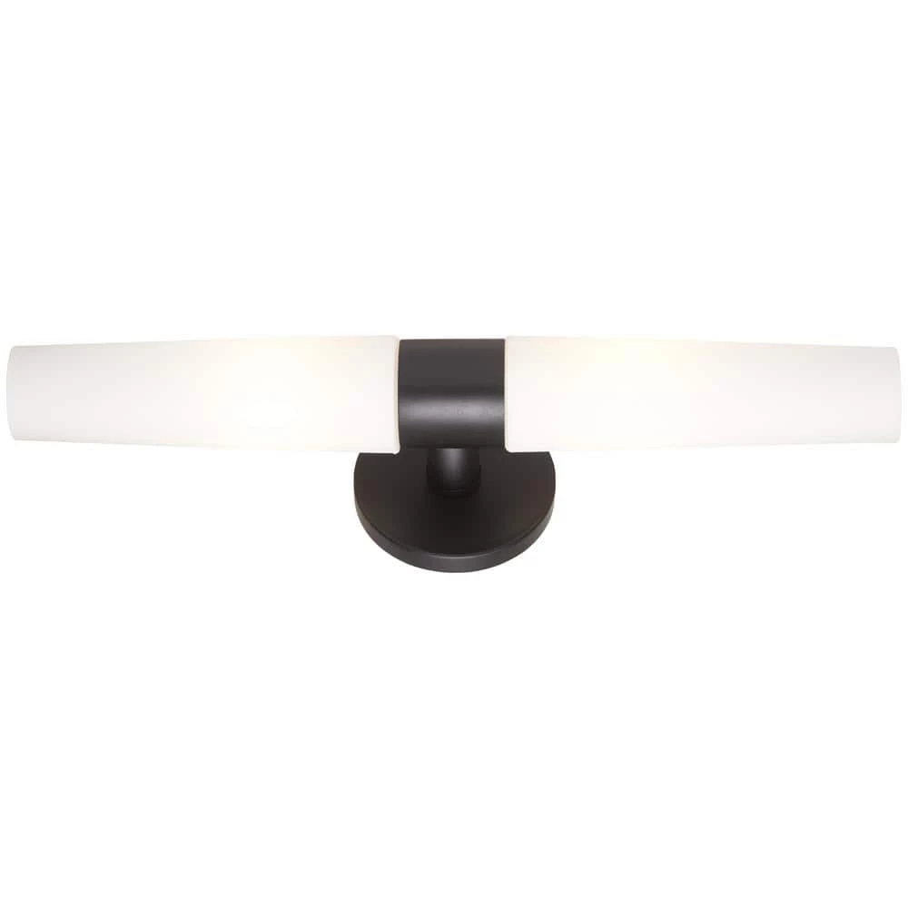 Saber II 2-Light Coal LED Wall Sconce with Cased Etched Opal Glass Shade by George Kovacs 1 Saber II 2-Light Coal LED Wall Sconce with Cased Etched Opal Glass Shade by George Kovacs