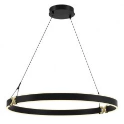 Recovery x 350-Watt Equivalence Integrated LED Coal with Brass Accents Geometric Pendant with Frosted Silicone Diffuser by George Kovacs