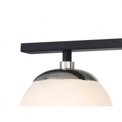 Alluria II 31 in. 4-Light Coal and Polished Nickel Vanity Light with Etched White Glass Shades by George Kovacs -ETi Sales coal with polished nickel george kovacs vanity lighting p5424 572 4f 1000