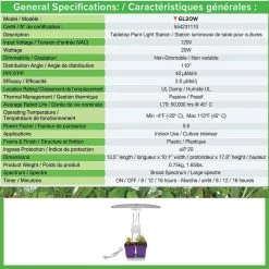 GrowElite Tabletop LED Plant Grow Light Indoor Gardening Full Spectrum Herbs Flowers Small Plants Soft White by ETi 16 GrowElite Tabletop LED Plant Grow Light Indoor Gardening Full Spectrum Herbs Flowers Small Plants Soft White by ETi -ETi Sales eti grow light kits 554231110 66 1000
