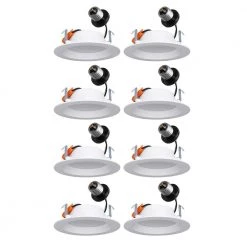 4 in. Retrofit AC Power Integrated LED Recessed Downlight 625 Lumens 2700K Warm White Wet Rated (8-Pack) by ETi