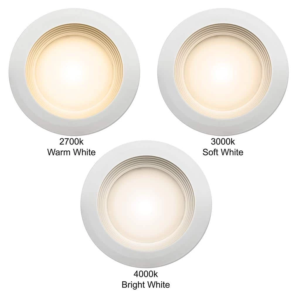 4 in. Selectable CCT Integrated LED Recessed Light Trim 625 Lumens 2700K 3000K 4000K Dimmable (4-Pack) by ETi 3 4 in. Selectable CCT Integrated LED Recessed Light Trim 625 Lumens 2700K 3000K 4000K Dimmable (4-Pack) by ETi - Image 3