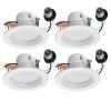 4 in. Selectable CCT Integrated LED Recessed Light Trim 625 Lumens 2700K 3000K 4000K Dimmable (4-Pack) by ETi