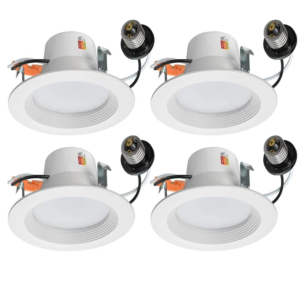 4 in. Selectable CCT Integrated LED Recessed Light Trim 625 Lumens 2700K 3000K 4000K Dimmable (4-Pack) by ETi 1 4 in. Selectable CCT Integrated LED Recessed Light Trim 625 Lumens 2700K 3000K 4000K Dimmable (4-Pack) by ETi
