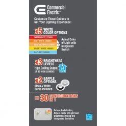 6 in. 30-in-1 Configurations Selectable CCT Integrated LED Recessed Light Trim Downlight Wet Rated (8-Pack) by ETi -ETi Sales eti recessed lighting trims 53801102 8pk 40 1000