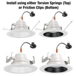 6 in. 30-in-1 Configurations Selectable CCT Integrated LED Recessed Light Trim Downlight Wet Rated (8-Pack) by ETi -ETi Sales eti recessed lighting trims 53801102 8pk c3 1000