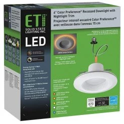 6 in. Selectable CCT Integrated LED Recessed Light Trim with Night Light Trim Feature 670 Lumens Dimmable (8-Pack) by ETi -ETi Sales eti recessed lighting trims 53804102 8pk fa 1000