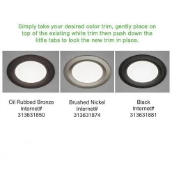 6 in. Low Profile Canless Selectable Integrated LED Recessed Light Trim 900 Lumens Dimmable Wet Rated (12-Pack) by ETi 20 6 in. Low Profile Canless Selectable Integrated LED Recessed Light Trim 900 Lumens Dimmable Wet Rated (12-Pack) by ETi -ETi Sales eti recessed lighting trims 53807103 12pk 44 1000