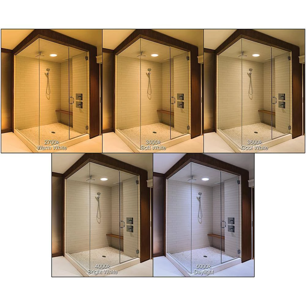 6 in. Low Profile Canless Selectable Integrated LED Recessed Light Trim 900 Lumens Dimmable Wet Rated (12-Pack) by ETi 2 6 in. Low Profile Canless Selectable Integrated LED Recessed Light Trim 900 Lumens Dimmable Wet Rated (12-Pack) by ETi - Image 2