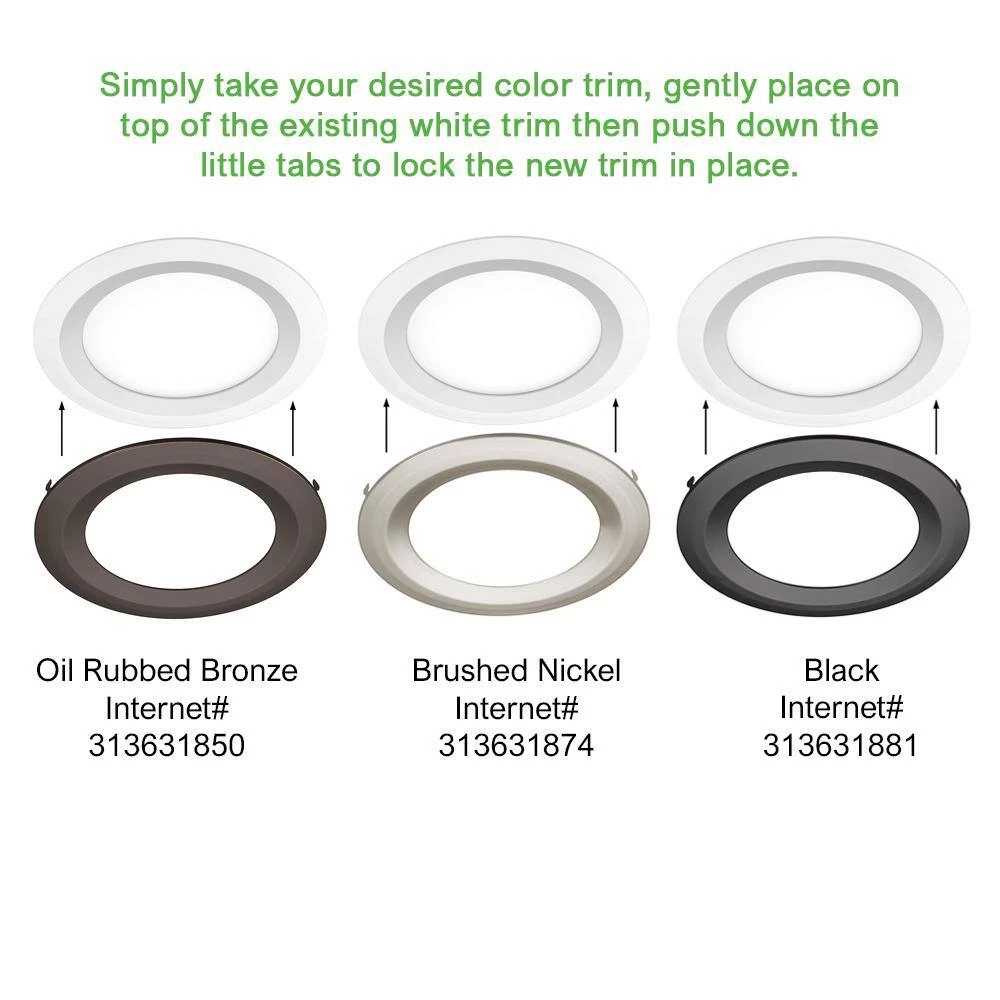 6 in. Low Profile Canless Selectable Integrated LED Recessed Light Trim 900 Lumens Dimmable Wet Rated (12-Pack) by ETi 11 6 in. Low Profile Canless Selectable Integrated LED Recessed Light Trim 900 Lumens Dimmable Wet Rated (12-Pack) by ETi - Image 11