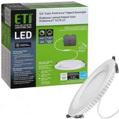 5 in. Canless New Construction Remodel Selectable Integrated LED Recessed Trim Light 900 Lumens Wet Rated by ETi