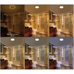 LowPro 8 in. Canless Selectable CCT Integrated LED Recessed Light Trim with Night Light 1800 Lumens Wet Rated Dimmable by ETi -ETi Sales eti recessed lighting trims 53829102 1f 1000