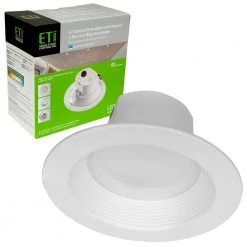 6 in. Canless Selectable CCT LED Recessed Light Trim Integrated Junction Box 2-Way Mounting Recessed Boxless 880 Lumens by ETi