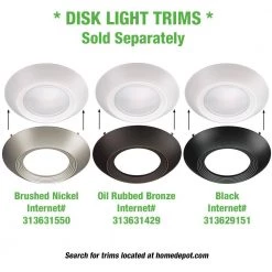 5 in./6 in. 14W 3000K Soft White Integrated LED Recessed Trim Disk Light Mount into Recessed Can or J-Box (12 Pack) by ETi -ETi Sales eti recessed lighting trims 56578111 12pk 4f 1000