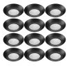 Disk Light Kit 5 in./6 in. 3000K Integrated LED Recessed Light Trim with Black Trim Cover (12-Pack) by ETi