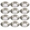 Disk Light Kit 5 in./6 in. 3000K Integrated LED Recessed Light Trim with Brushed Nickel Trim Cover (12-Pack) by ETi