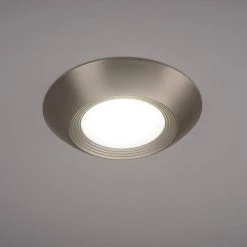 Disk Light Kit 5 in./6 in. 3000K Integrated LED Recessed Light Trim with Brushed Nickel Trim Cover (12-Pack) by ETi -ETi Sales eti recessed lighting trims 56578111kitbn12 a0 1000