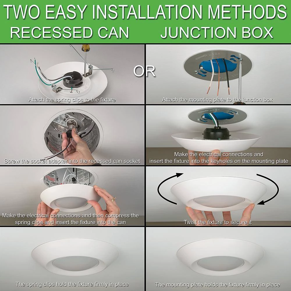 Disk Light Kit 5 in./6 in. 3000K Integrated LED Recessed Light Trim with Oil Rubbed Bronze Trim Cover (2-Pack) by ETi 3 Disk Light Kit 5 in./6 in. 3000K Integrated LED Recessed Light Trim with Oil Rubbed Bronze Trim Cover (2-Pack) by ETi - Image 3