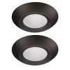 Disk Light Kit 5 in./6 in. 3000K Integrated LED Recessed Light Trim with Oil Rubbed Bronze Trim Cover (2-Pack) by ETi