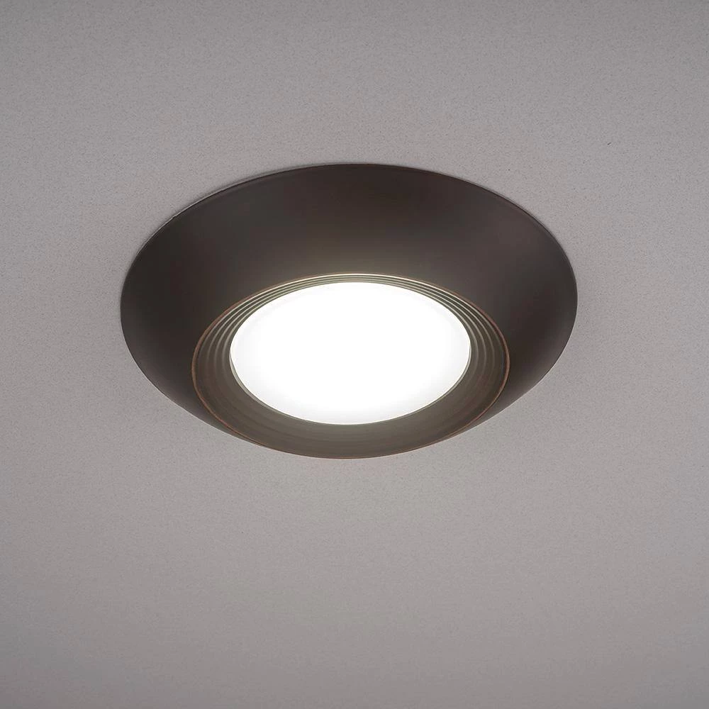 Disk Light Kit 5 in./6 in. 3000K Integrated LED Recessed Light Trim with Oil Rubbed Bronze Trim Cover (2-Pack) by ETi 4 Disk Light Kit 5 in./6 in. 3000K Integrated LED Recessed Light Trim with Oil Rubbed Bronze Trim Cover (2-Pack) by ETi - Image 4