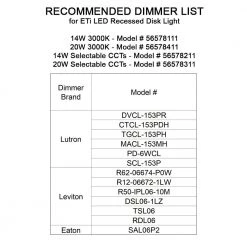 5 in./6 in. 14W Selectable CCT LED Recessed Trim Disk Light 1000 Lumens Mount into Recessed Can or J-Box (6 Pack) by ETi -ETi Sales eti recessed lighting trims 56578211 6pk 44 1000