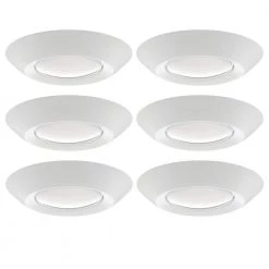 5 in./6 in. 14W Selectable CCT LED Recessed Trim Disk Light 1000 Lumens Mount into Recessed Can or J-Box (6 Pack) by ETi
