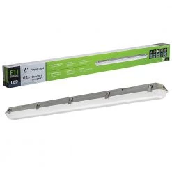 Vapor Tight 4 ft. High Output 5400 Lumens Integrated LED White Wraparound Light 5000K Dimmable Water Tight (4-Pack) by ETi -ETi Sales eti wraparound lights 54465161 4pk 1f 1000