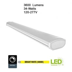 4 ft. 0-10V Dimmable Integrated LED Wraparound Light 3600 Lumens 4000K 120-277V by ETi -ETi Sales eti wraparound lights 54676241 40 1000