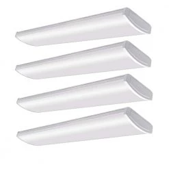 4 ft. High Output 5200 Lumens Integrated LED Dimmable White Wraparound Light 4000K Bright White 120-277V (4-Pack) by ETi