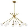Pontil 8-Light Honey Gold Chandelier with Etched Opal Glass Shade by George Kovacs