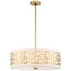 Alecia's Necklace 4-Light Honey Gold Pendant with White Linen Shade by George Kovacs