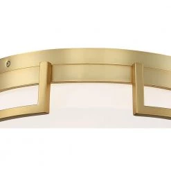 Bezel Set 15 in. 1-Light Honey Gold LED Flush Mount with Etched White Glass by George Kovacs -ETi Sales honey gold george kovacs flush mount lights p953 2 248 l 4f 1000