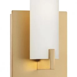 Tube 1-Light Honey Gold Integrated LED Sconce by George Kovacs -ETi Sales honey gold george kovacs vanity lighting p5040 248 l 4f 1000
