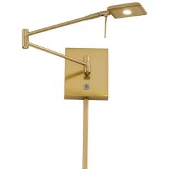 Reading Room 40-Watt Equivalence Honey Gold Integrated LED Swing Arm by George Kovacs