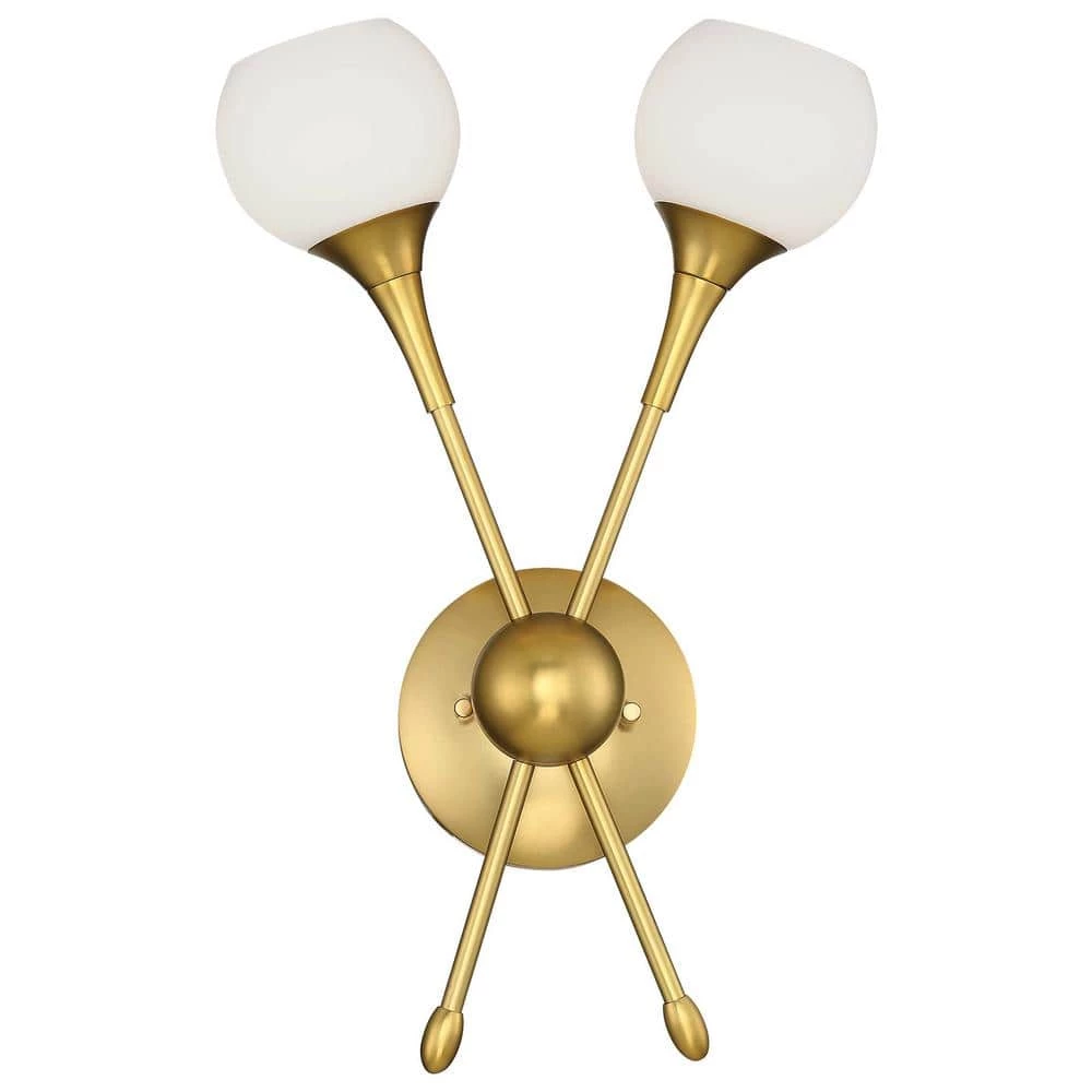 Pontil 2-Light Honey Gold Wall Sconce by George Kovacs 1 Pontil 2-Light Honey Gold Wall Sconce by George Kovacs