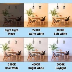 Integrated LED Matte Black Pendant Light Kitchen Remodel Lighting Adjust Color Temp w/ Night Light Seeded Glass (4-Pack) by ETi -ETi Sales matte black 4 pack eti pendant lights 547041110 4pk 4f 1000