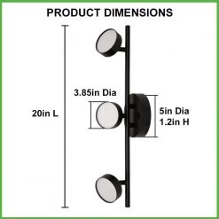 20 in. 3-Light Matte Black Adjustable Color Temperature and Heads Integrated LED Fixed Track Lighting Kit by ETi 18 20 in. 3-Light Matte Black Adjustable Color Temperature and Heads Integrated LED Fixed Track Lighting Kit by ETi -ETi Sales matte black eti track lighting kits 534011020 1f 1000