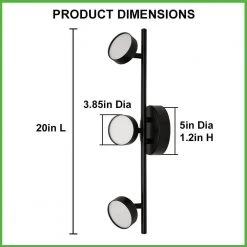 20 in. 3-Light Matte Black Adjustable Color Temperature and Heads Integrated LED Fixed Track Lighting Kit (4-Pack) by ETi -ETi Sales matte black eti track lighting kits 534011020 4pk 1f 1000