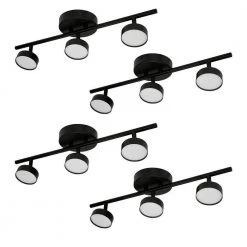 20 in. 3-Light Matte Black Adjustable Color Temperature and Heads Integrated LED Fixed Track Lighting Kit (4-Pack) by ETi -ETi Sales matte black eti track lighting kits 534011020 4pk fa 1000