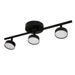 20 in. 3-Light Matte Black Adjustable Color Temperature and Heads Integrated LED Fixed Track Lighting Kit by ETi